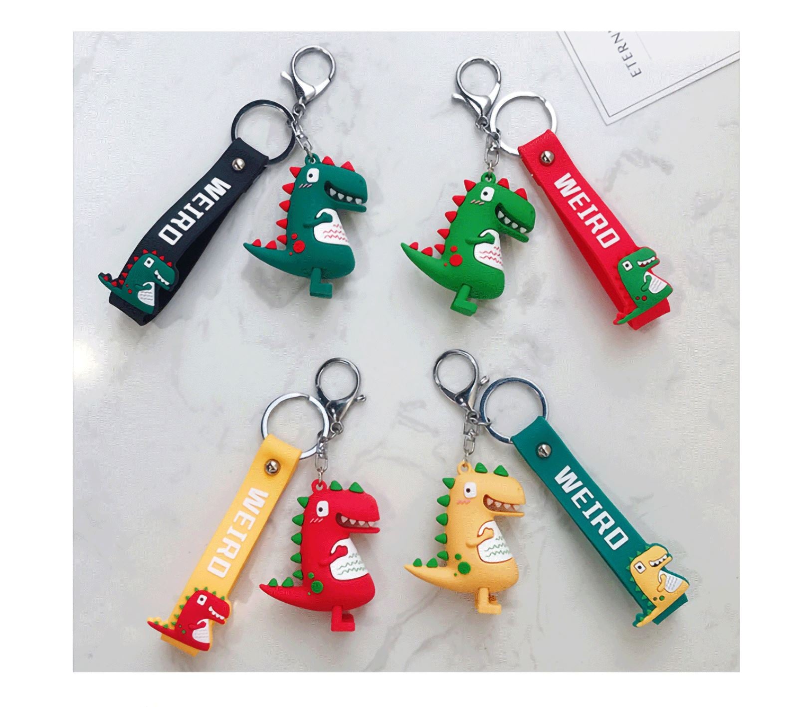 Cartoon Cut Dinosaur Keychain - Gadget arcade