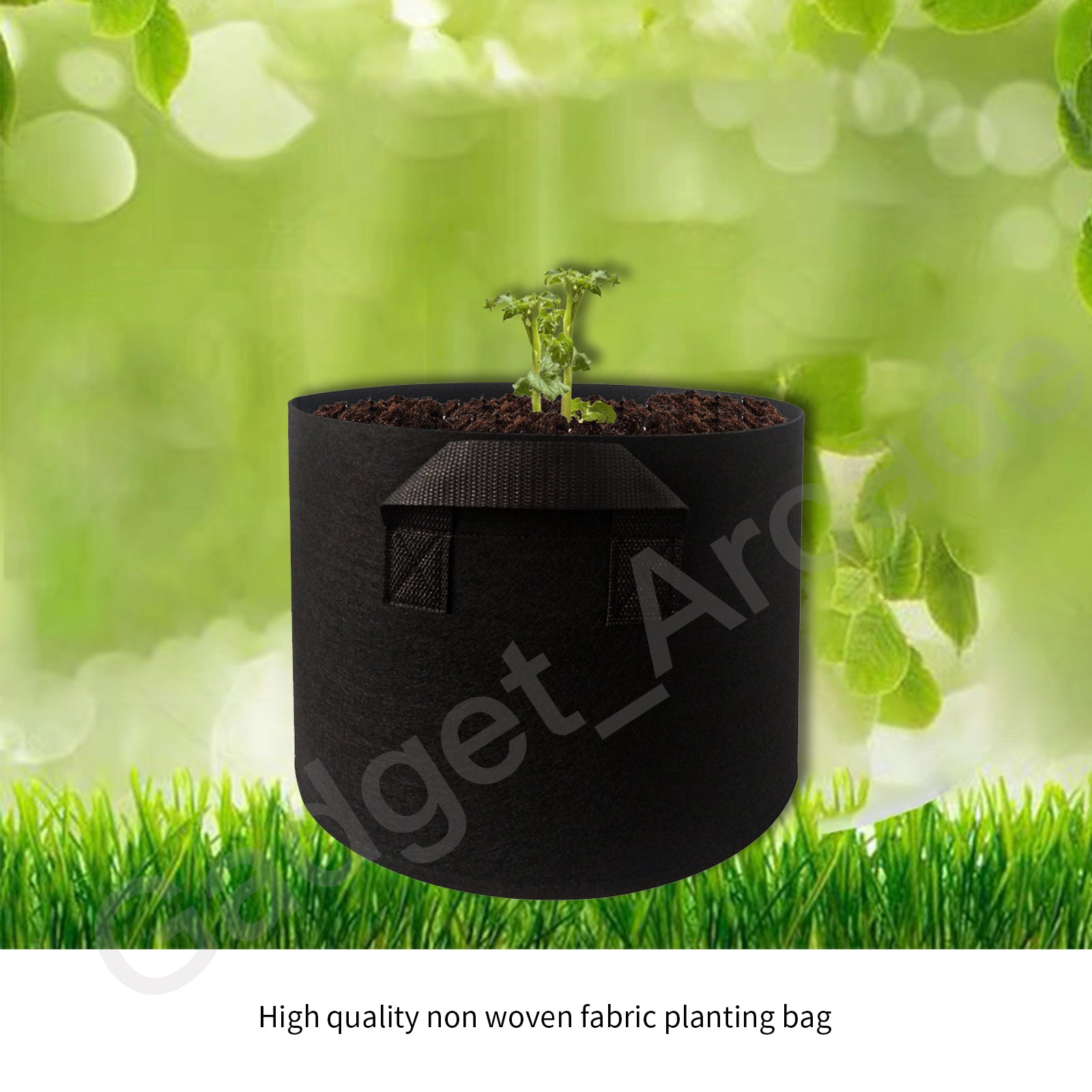 Pack of 6 Quality Fabric Plant Grow Garden Bags with Handles Multipurpose Plant - Gadget arcade