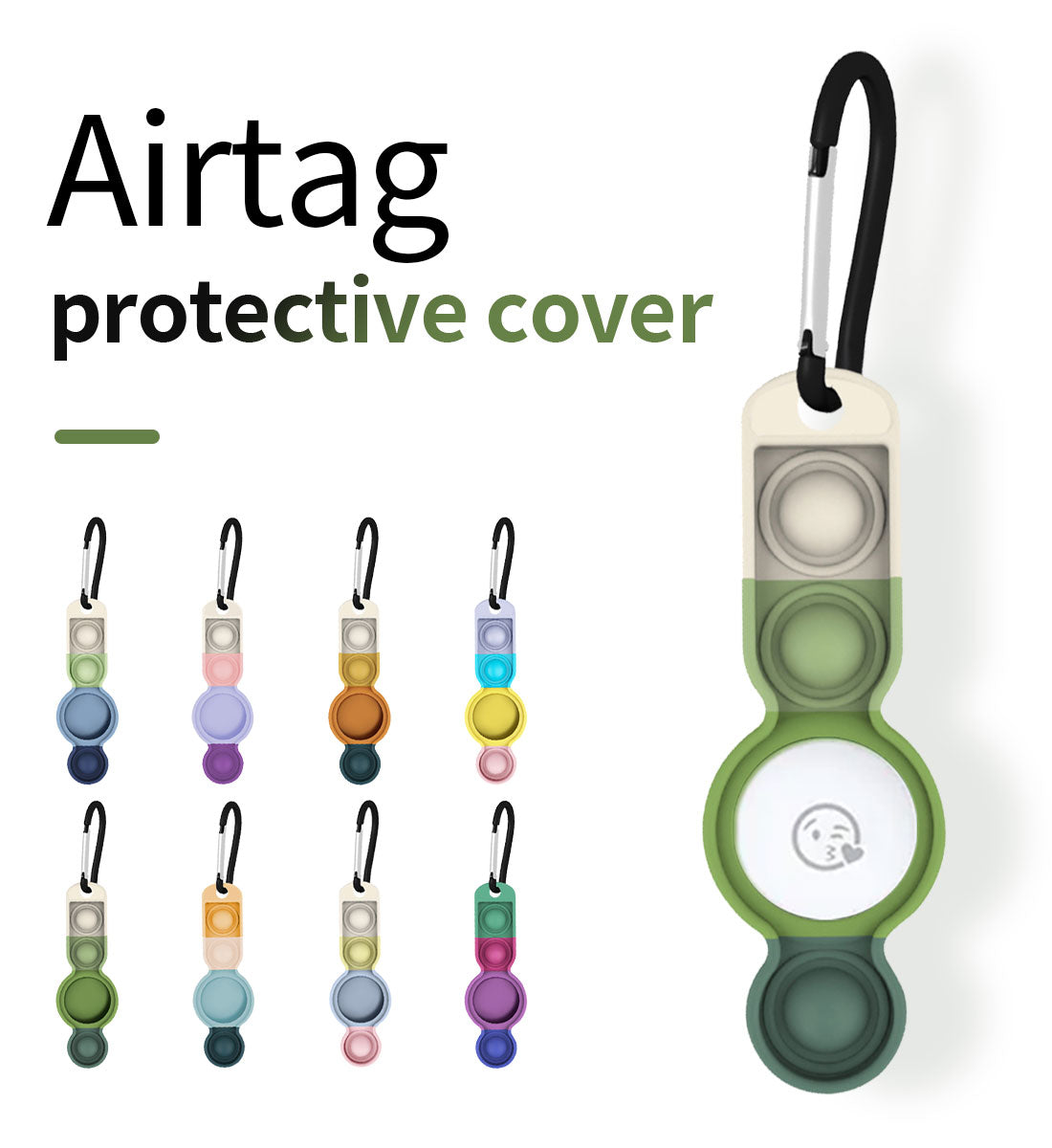 For Apple Airtag Silicone Case Cover Anti Lost With Decompression Bubble Chain - Gadget arcade