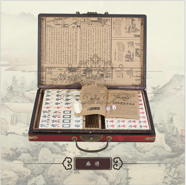 Mini Mahjong Travel Set Home Board Game Set English Instructions 146 Tiles - Gadget arcade