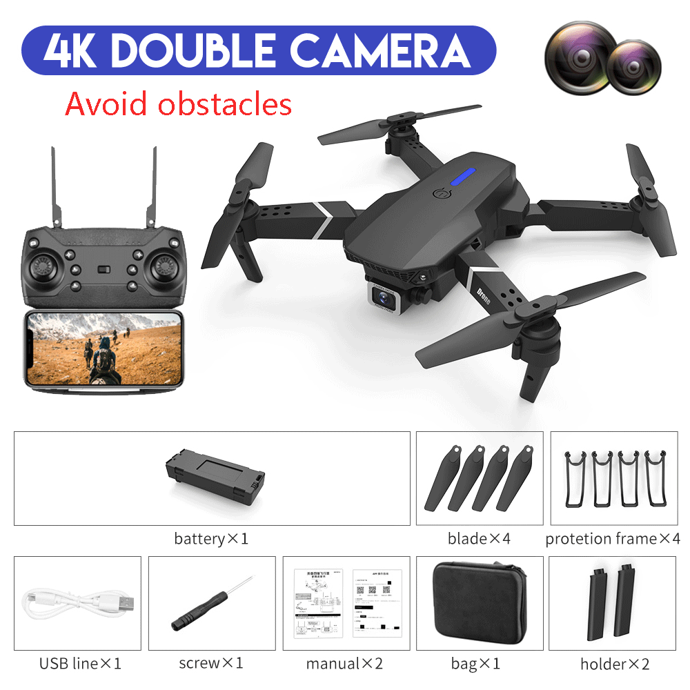 Drones 4K HD E525 Pro Avoid Obstacles Dual Lens - Gadget arcade