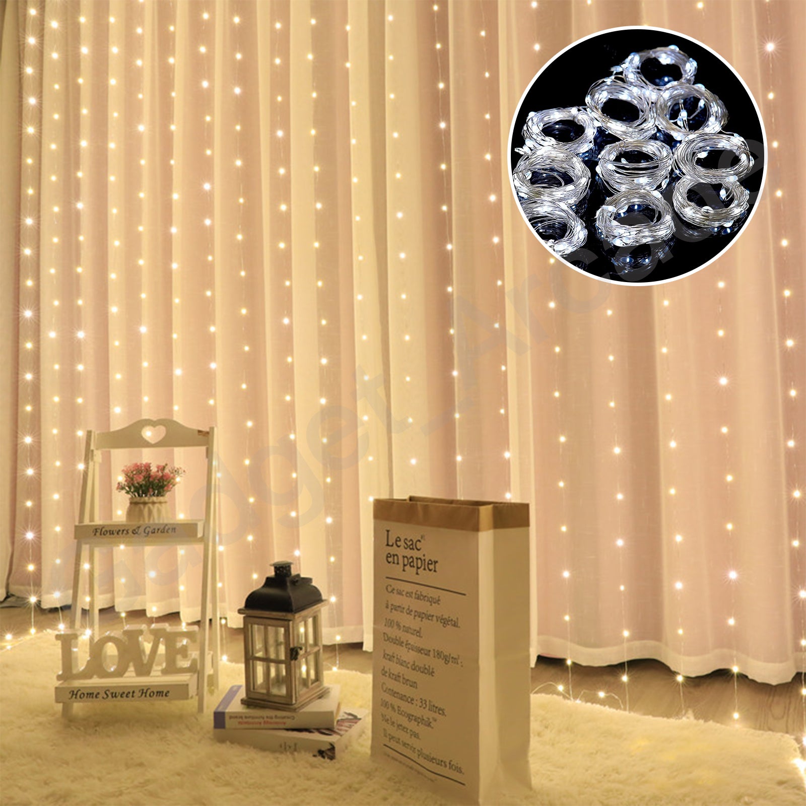 LED Curtain Fairy Lights With USB Adaptor - Gadget arcade