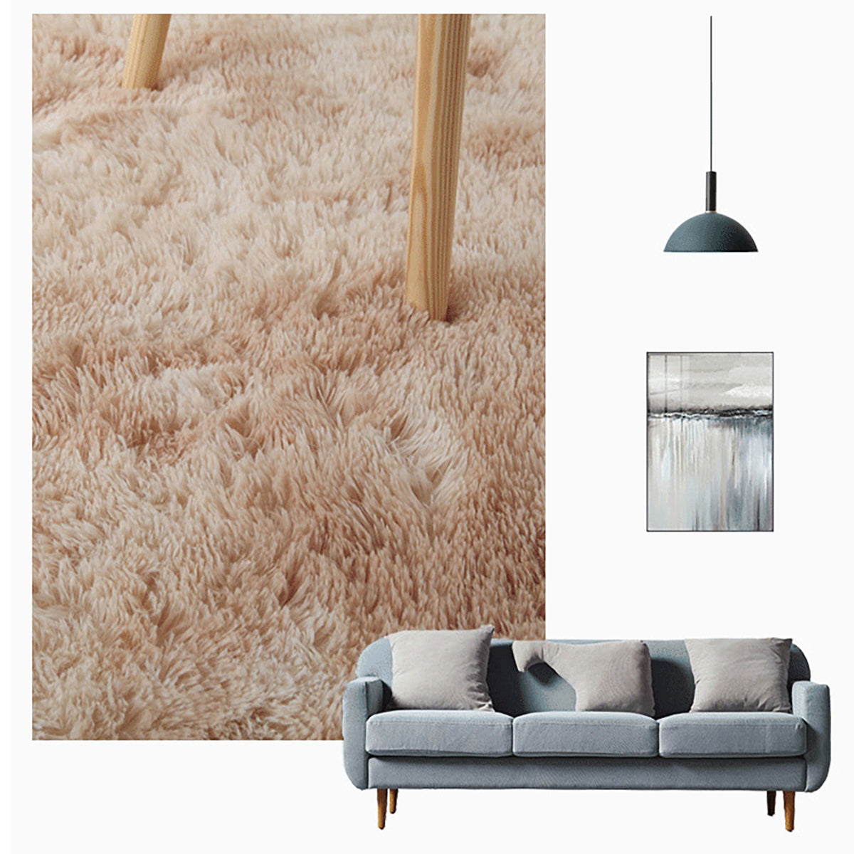 Large Rectangle Shaggy Carpet Bedroom Floor Living Pads Mat Soft Fluffy Rugs - Gadget arcade