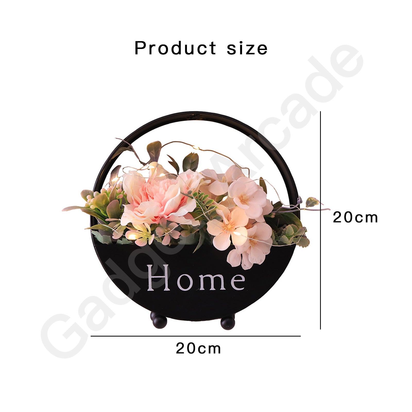 Ins Home Artificial Faux Flower Wall Hanging Plant Garland Steel Metal Hoop Set - Gadget arcade