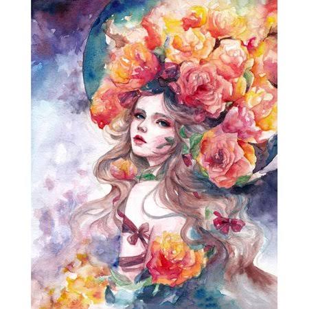 Art DIY Paint by Numbers Kit Large 40 by 50 Oil Painting Girl Portrait Home Decor Wall X5514