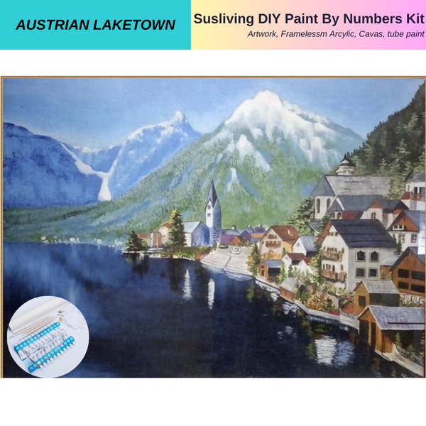 Austrian Laketown DIY Paint by Numbers Kit for Susliving Art Large 40x50 cm