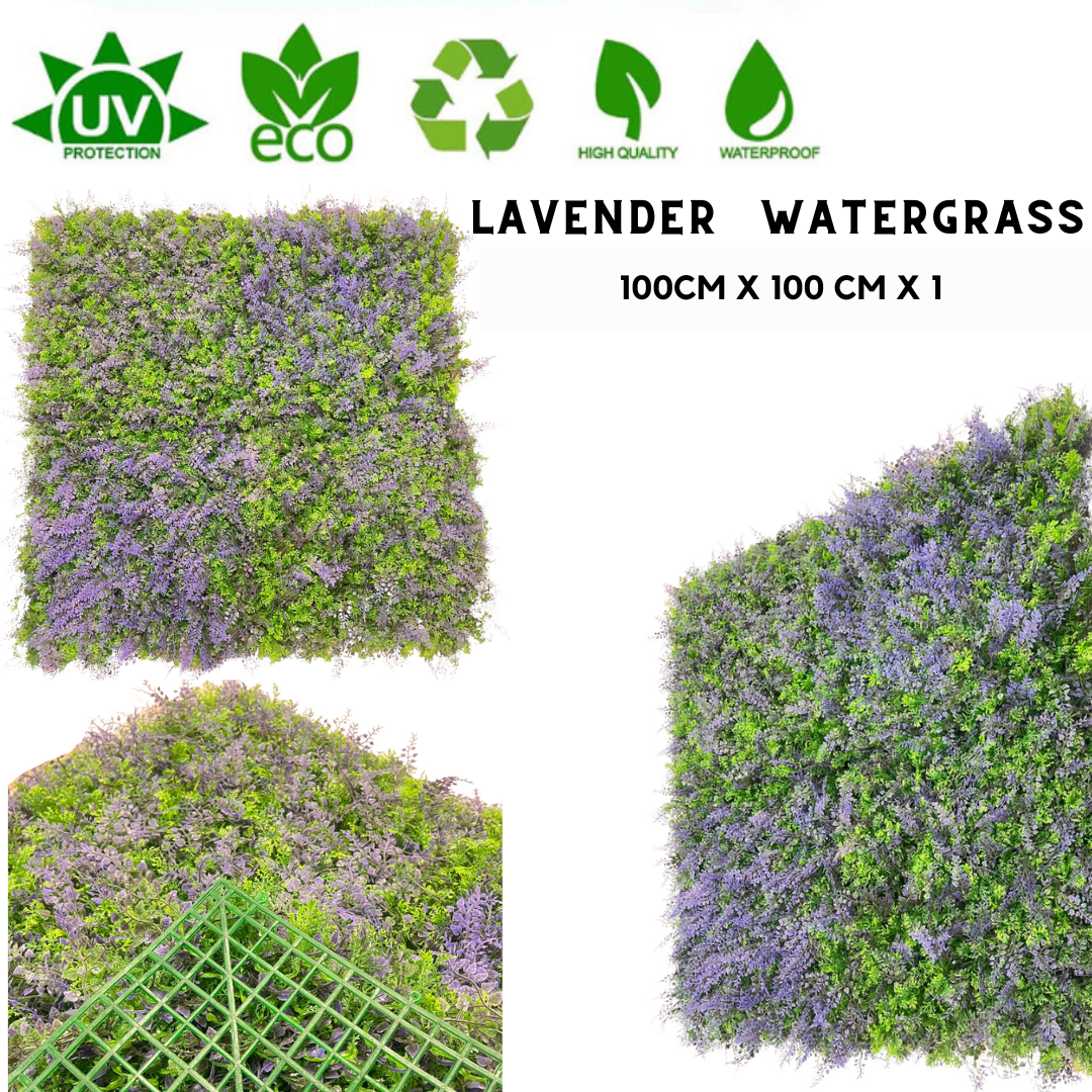 Lavender Watergrass Faux Vertical Garden Wall Panel Premium Artificial Grass Panel