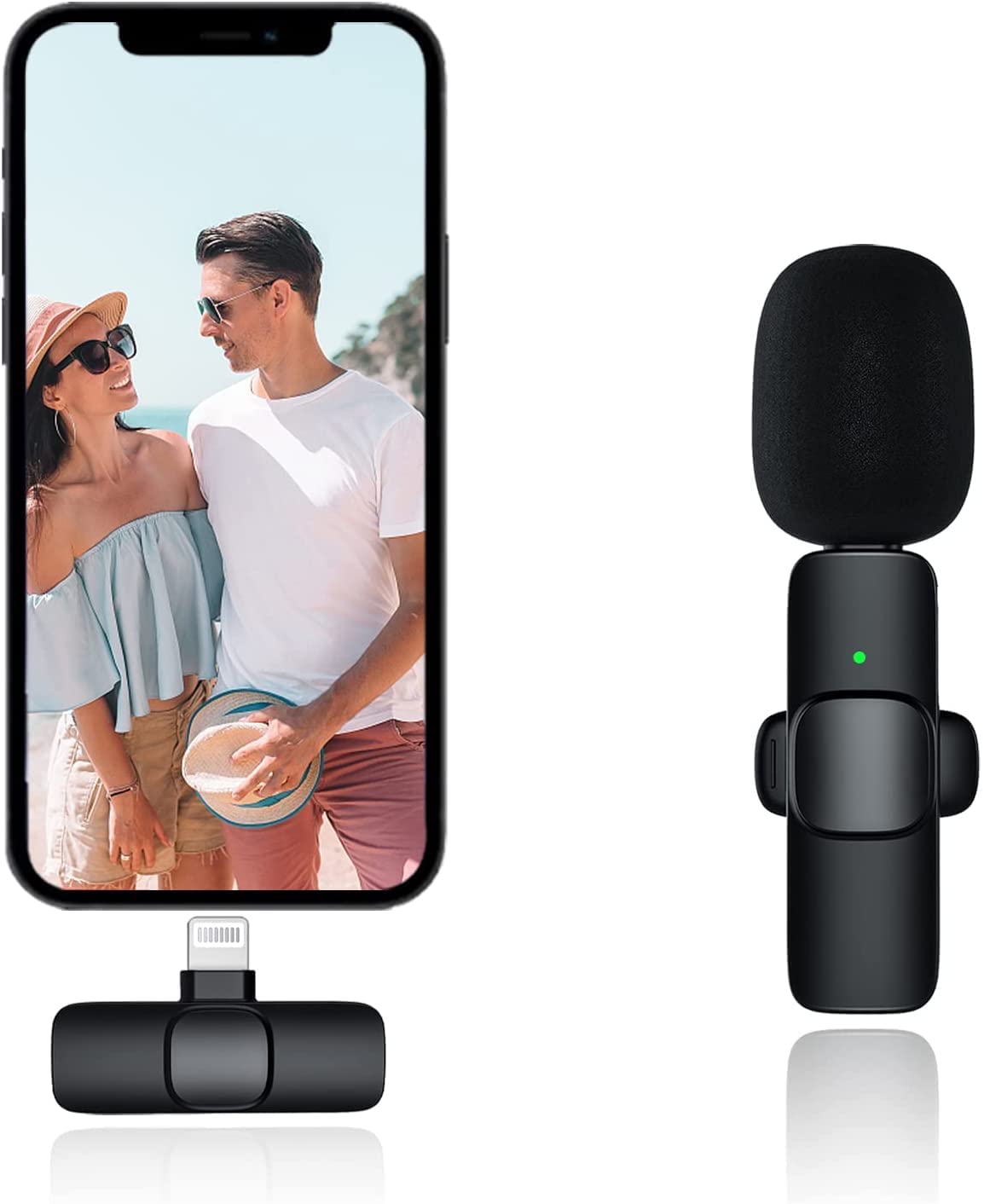 Susliving Wireless Lavalier Receiver Mic iOS & Android Live Streaming For Vlogging Content Creator