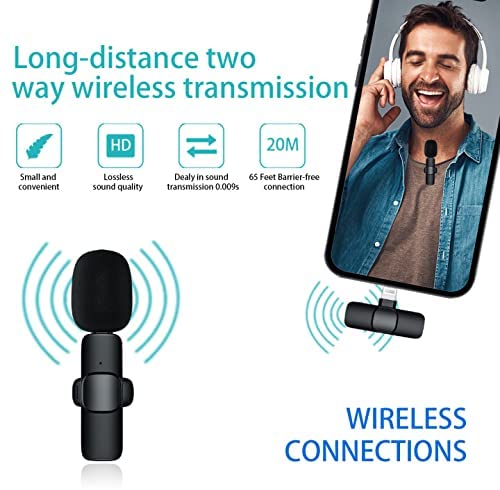 Susliving Wireless Lavalier Receiver Mic iOS & Android Live Streaming For Vlogging Content Creator