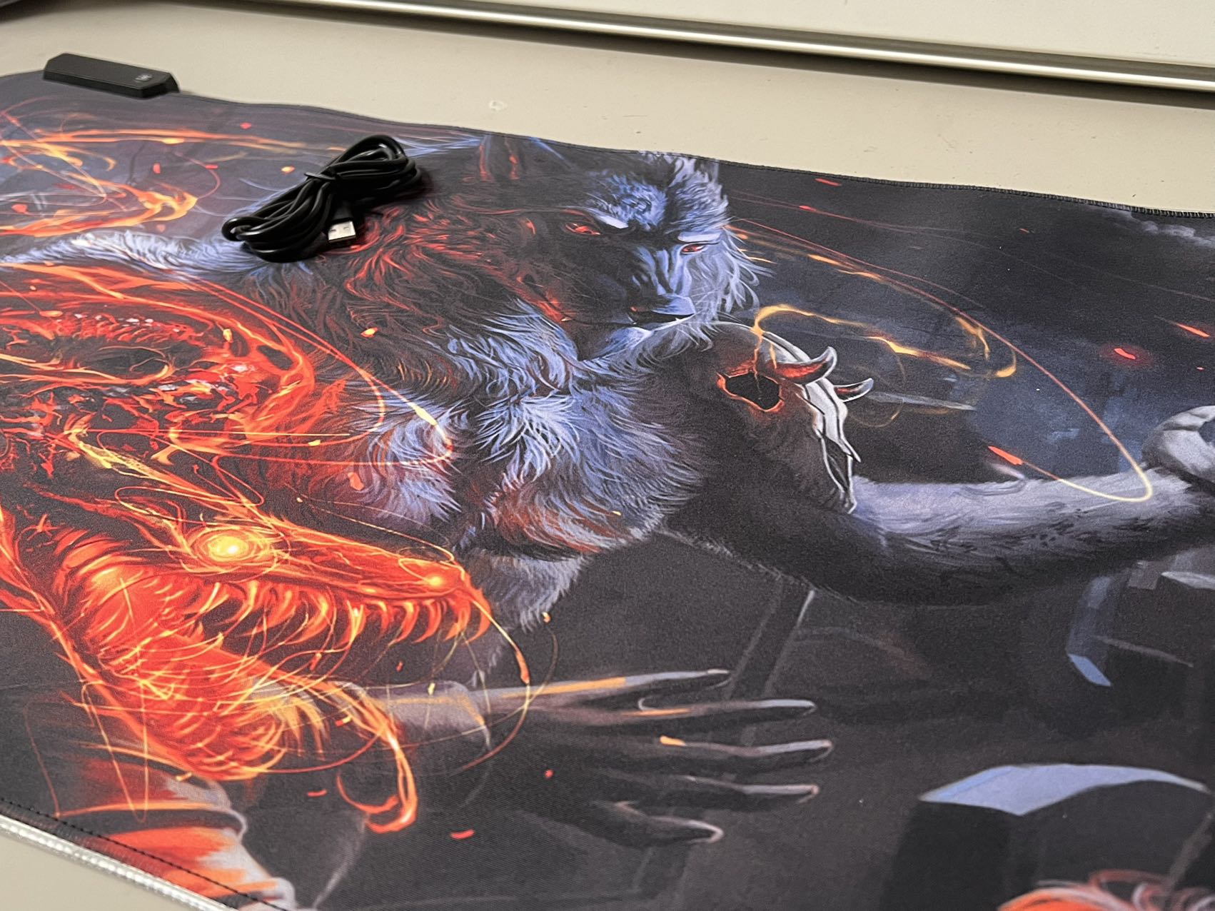 Werewolf RGB Gaming Mouse Pad Rubber Keyboard 800mm