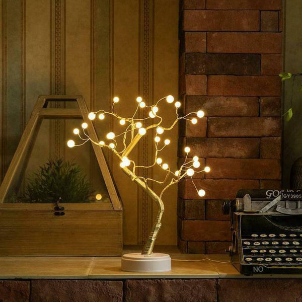 Desk Lamp Tree Lights USB Connection Night Light Two Way Battery Cable Portable - Gadget arcade