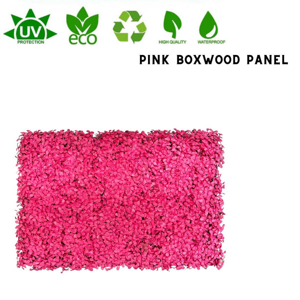 Susliving Pink UV Proof Artificial Faux Boxwood Grass Vertical Wall Panel 40 by 60cm Susliving Pink UV Proof Artificial Faux Boxwood Grass Panel 40 by 60cm 20 PCs Package