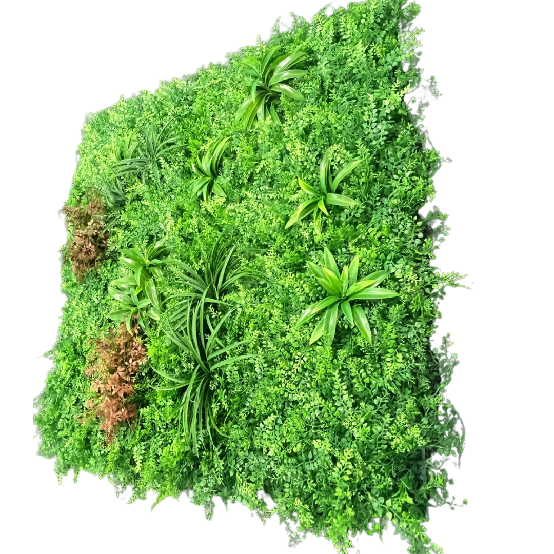 Susliving 4PCS PACK Wild Savanna Faux Vertical Garden Wall Panel 100 by 100 cm