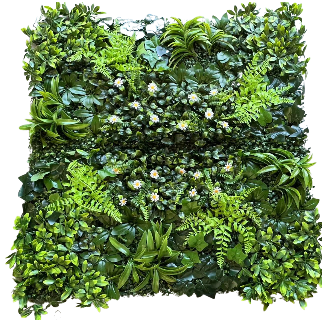 Susliving Fake Grass Ferntree Daisy Vertical Garden Wall Panel