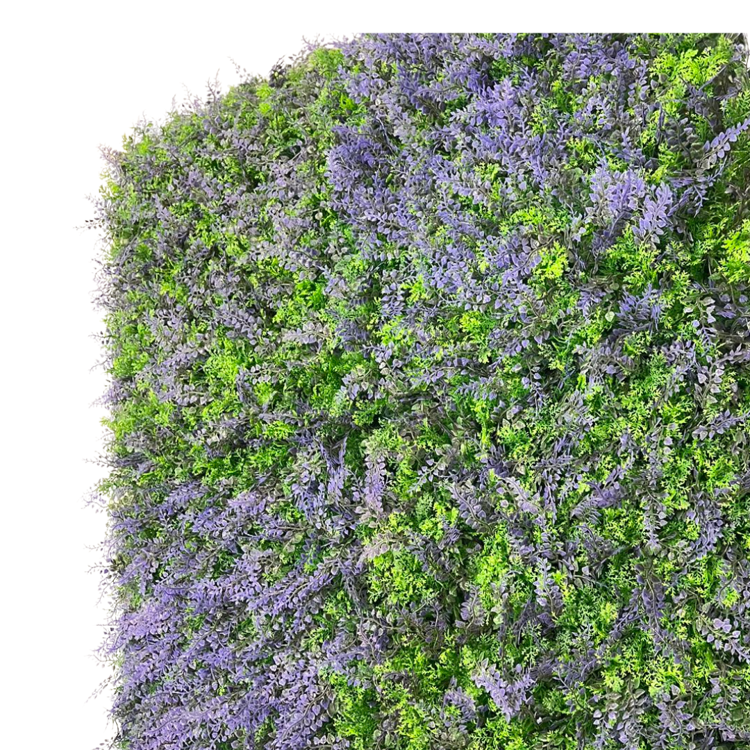 Susliving 4PCS PACK Lavender Watergrass Faux Vertical Garden Wall Panel 100 by 100 cm