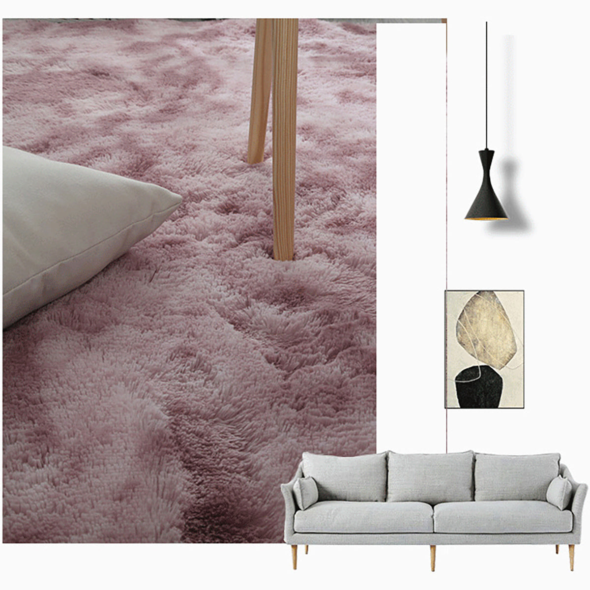 Large Rectangle Shaggy Carpet Bedroom Floor Living Pads Mat Soft Fluffy Rugs - Gadget arcade