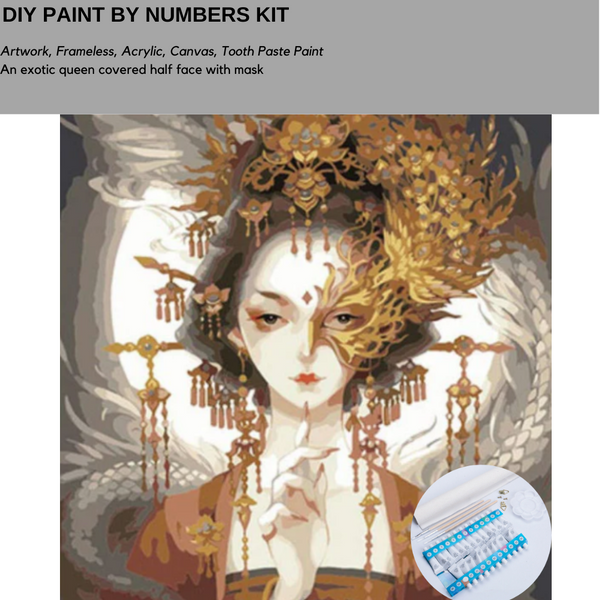 Art DIY Paint by Numbers Kit Large 40 by 50 Oil Painting Exotic Queen