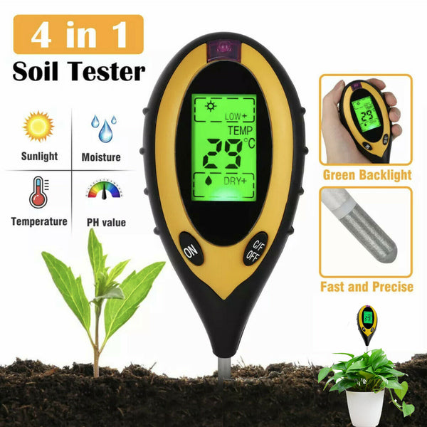 4 in 1 Soil PH Tester Water Moisture Sunlight Test Monitor For Garden Pot Plant - Gadget arcade